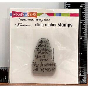 Stampendous Cling Rubber Stamp CRH336 Double Mask Halloween Theme